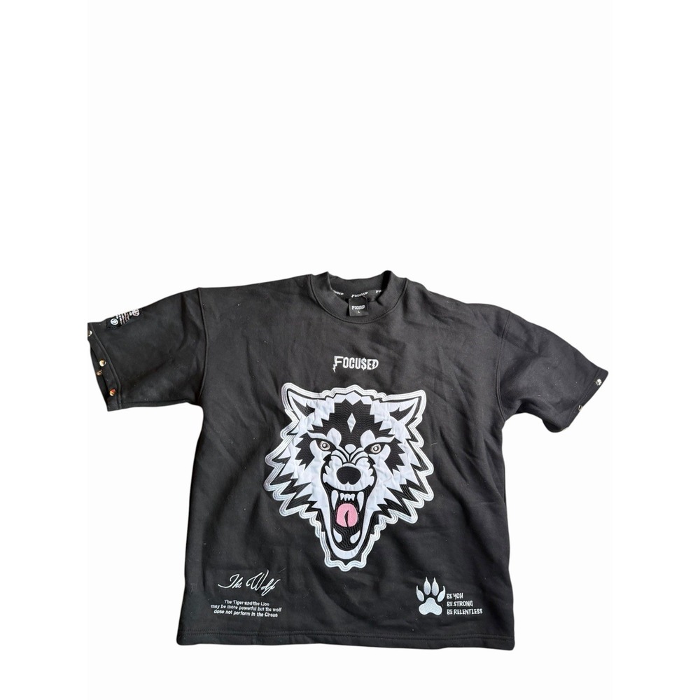 Focused Tshirt Wolf Born To Be Wild Men's Large